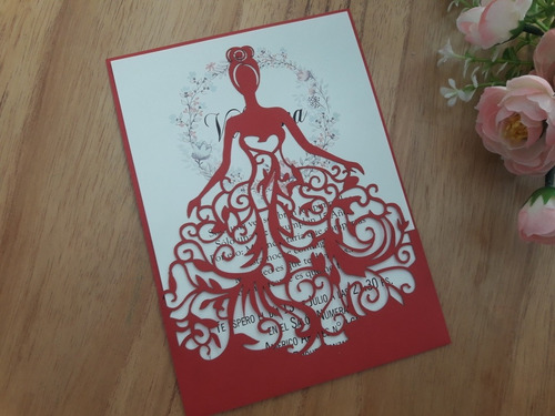 Invitaciones De 15 Años Tarjetas Muñeca Princesa Calada