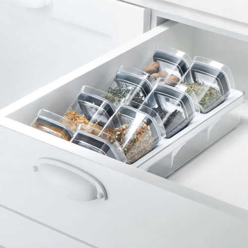 Organizador de condimentos de cocina hermético transparente de 9 piezas o