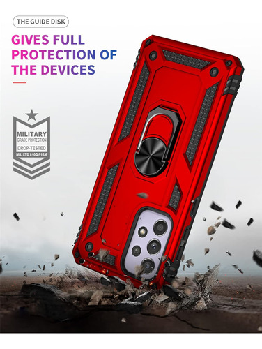 Funda Uso Rudo Golpes Para Galaxy A33 5g Carcasa+mica Rojo Samsung Galaxy A33 5g