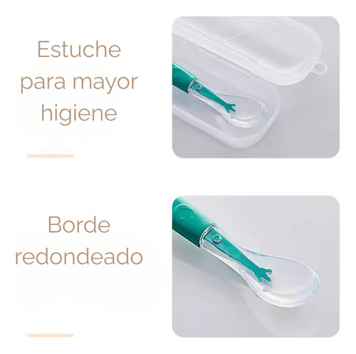Cuchara Bebé Silicona Para Alimentos De Doble Cabeza Chufi Celeste