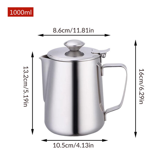 Jarra Para Espumar Leite, Jarra Para Vaporizar Café 1000ml