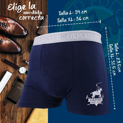 Imagen 2 de 9 de Set 12 Pcs Boxer Caballero Oxford Polo Club Original Opa-002