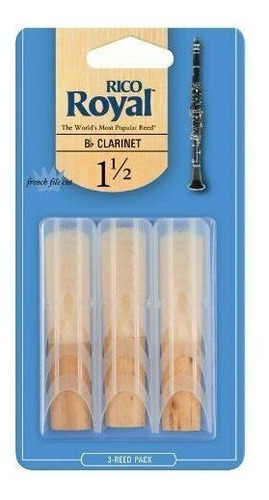 Set De 3 Cañas Para Clarinete Bb Fuerza 1.5 Rico Royal