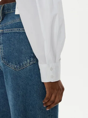 Camisa Woven Label Cropped Blanco Calvin Klein