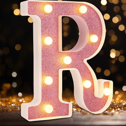 Letras Con Luz Led, Letras Led De Marquesina Rosa, 26 Letras