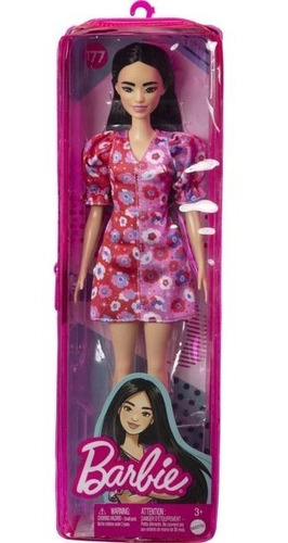 Muñeca Barbie Fashionista Con Cabello Negro Y Largo
