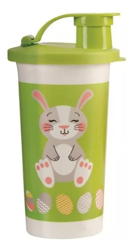 Vaso Tupperware Pascuas Conejo Verde Y Coral