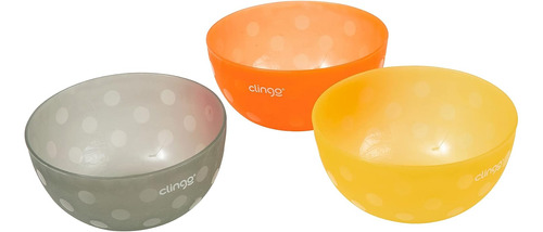 Kit 3 Tigelas Bowls Infantis Colors Alimentação Bebê Clingo