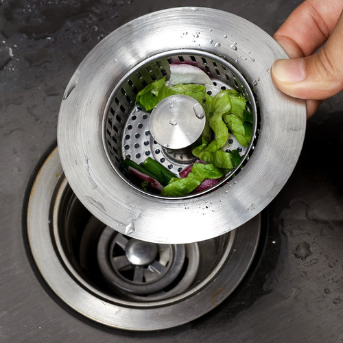 Cesta De Desagüe 3 En 1 Con Tapón Para Fregadero De Cocina D