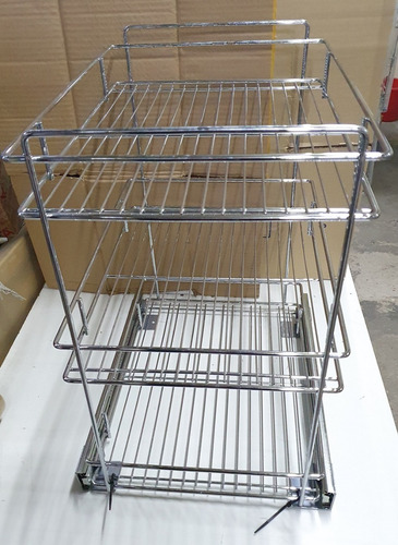 Imagen 2 de 5 de Canasto Extraíble De 3 Niveles Mueble Cocina Mod. Fark 5038