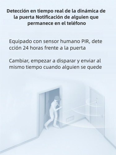 Campainha Câmera Inteligente Vídeo Wifi Audio Inalámbric Negro