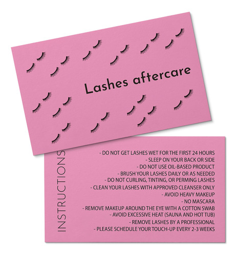 Pestañas Poscuidado Diseño Lash Extension Aftercare Tarje.