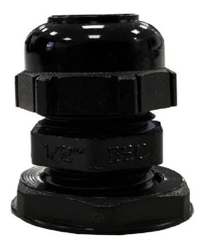 Prensacable Plastico 1/2 Rosca Electrica Negro Conextube