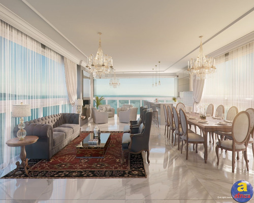 Imagem 9 de 16 de Em Construção | Luxuoso Apartamento 4 Suítes Sendo 1 Master, 3 Vagas De Garagem Na Meia Praia Em Itapema/sc - Imobiliária África - Ap00827 - 70288196