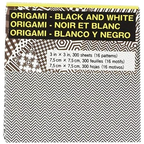 Papel De Origami Uspa3, 7.6 Cm X 7.6 Cm, Negro/blanco, ...
