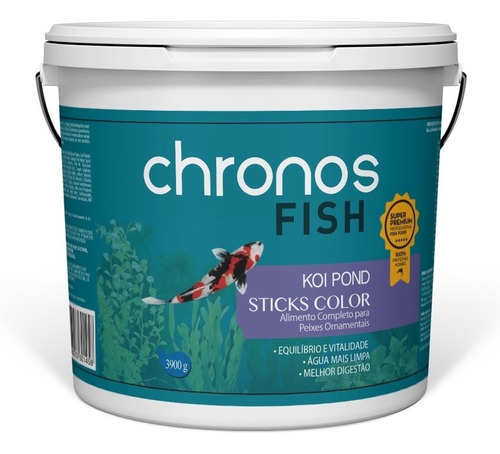 Ração Chronos Fish Koi Pond Sticks Color 3900g Polinutri