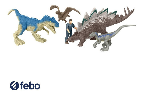 Jurassic World Pack X5 Paquete De Carga Caótico Mattel Febo