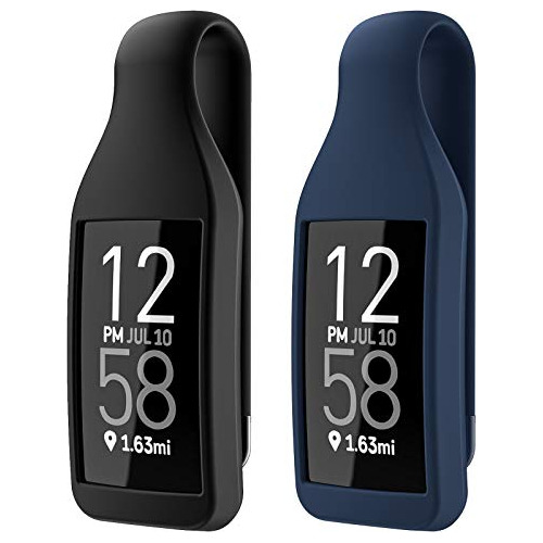 Soporte Con Clip Para Fitbit Charge 3/4 Negro+storm Azul