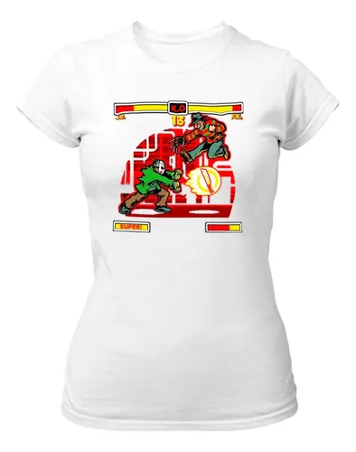 Baby Look Divertida Freddy X Jason Street Fighter | Parcelamento sem juros