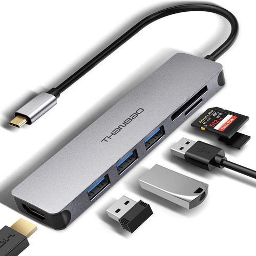 Hub Adaptador Multipuerto Usb-c | Salida Hdmi/usb 3.0 /...