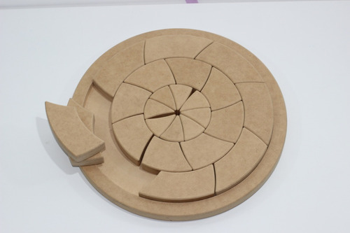 Imagen 2 de 4 de Mandala Circular Encastre Madera Didáctico Montessori