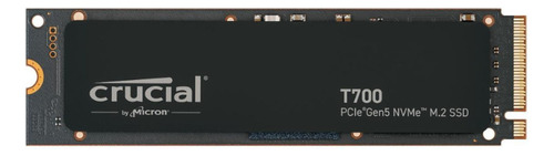 SSD Crucial T700 M.2 Nvme de 1 TB PCIe Gen5 Velocidad de lectura secuencial: 11.700 MB/s Velocidad de escritura secuencial: 9.500 MB/s Color: negro