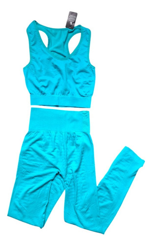 Conjunto Deportivo Seamless Mujer D Lirio Top Y Calza Larga
