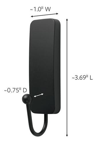 Ganchos De Pared Command Medium Matte Black, 2 Ganchos Y 4 T