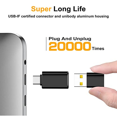 Adaptador Usb C Macho A Usb Hembra Jaroco (paquete De 2) Y U