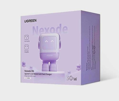 Cargador Marca Ugreen Robot De 30w 100% Original Purpura 