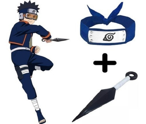 Set Kunai + Vincha Obito Uchina Genin Aldea De La Hoja