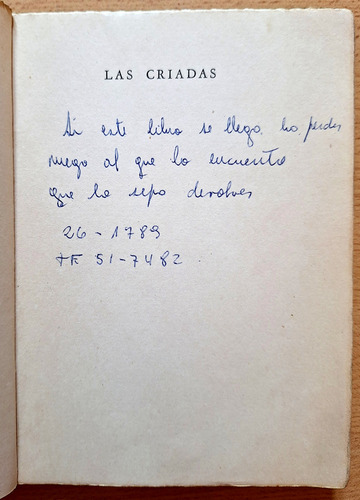 Las Criadas - Jean Genet. Trad. José Bianco. Ed. Sur 1959