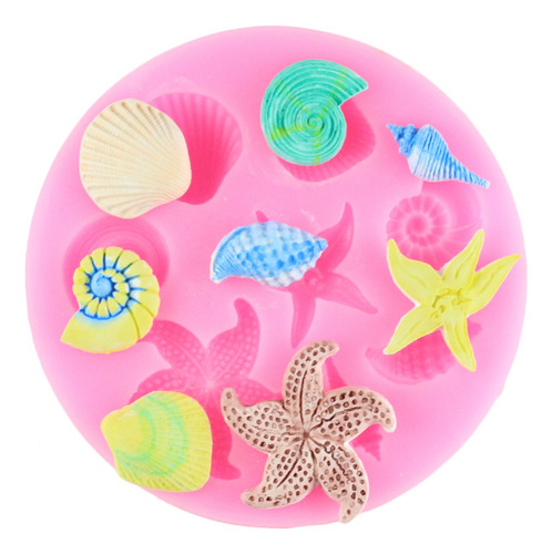 1pcs Molde De Silicona Concha Estrella De Mar Fondant Resina