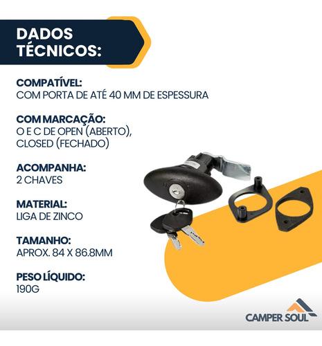 Fechadura Tulha Bagageiro Gaveta Compressão Motorhome Traile