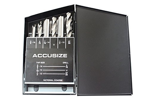 Accusizetools - 18 Pc / Sistema H.s.s. Tap & Drill Set, Unc,