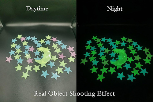 200 Estrellas P/ Pegar Pared Techo Fluorescente Brillan Oscu