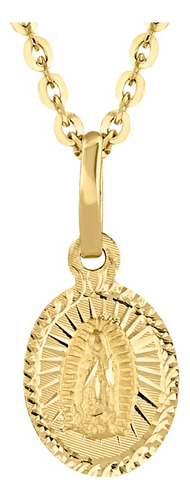 Medalla Virgen De Guadalupe Con Cadena Italiana Oro 10k