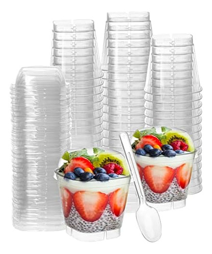 Foraineam 100 Piezas 5 Oz. Vasos De Postre De Plástico Grues