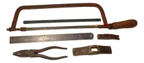 Comprar Herramientas Antiguas Martillo Sierra Pinza Regla Piqueta