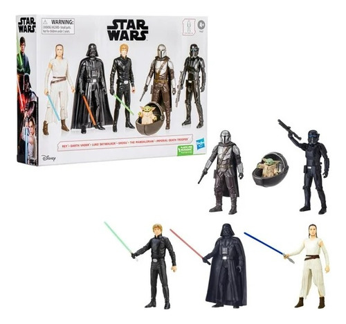 Set 6 Figuras Básicas Star Wars 15 Cm Disney The Mandalorian