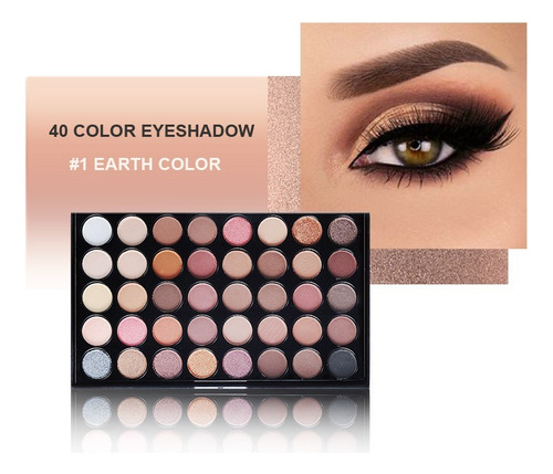 Paleta De Maquillaje Brillante De Sombra De Ojos 40 Colores