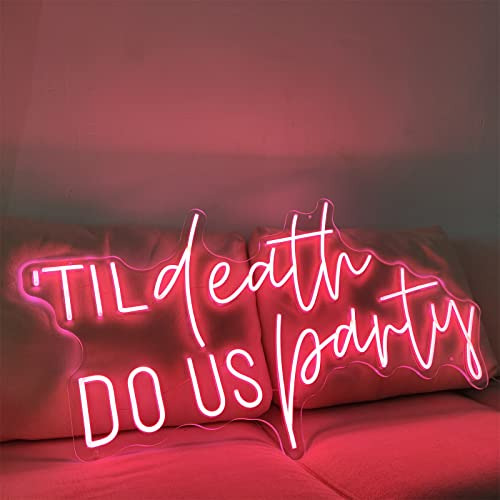 Letrero Neon Til Death Us Part Pared, Tamaño: 60 * 34 Cm