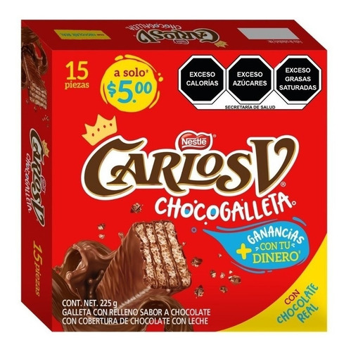 Carlos V Chocogalleta 15 Pz