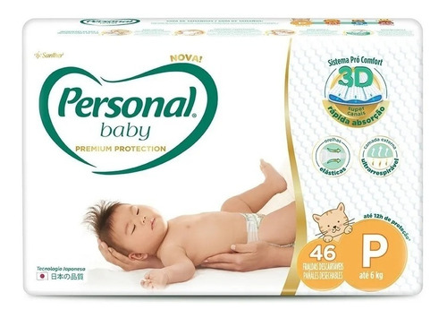 Personal Baby Premium Protection - Tam: P - Com 46 Fraldas