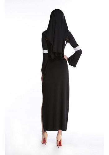 - Disfraz De Monja Medieval Vintage Negra Para Mujer