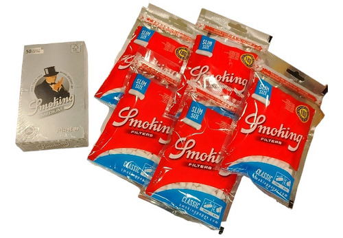 Caja Papelillos Smoking + 5 Filtros Slim