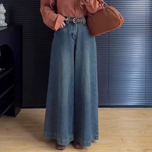 Pantalones Vaqueros Vintage De Pierna Ancha Para Mujer