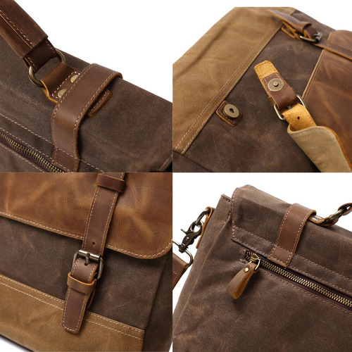 Bolso De Hombro De Cuero Genuino De Los Hombres Bolso De