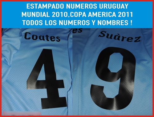 Estampados Numeros Nombres Camiseta Uruguay Copa America