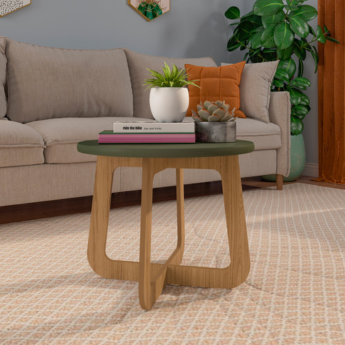 Mesa De Centro Bertolini Jasmin Verde Roble